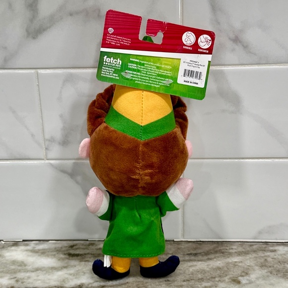 BUDDY THE ELF Holiday 9" Squeaky Plush DOG TOY Fetch For Pets Christmas Squeaker - Picture 5 of 11